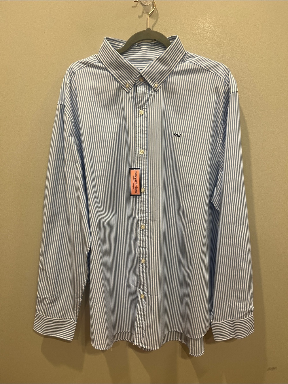 Vineyard Vines Whale Shirt Blue White Striped Button Down Shirt